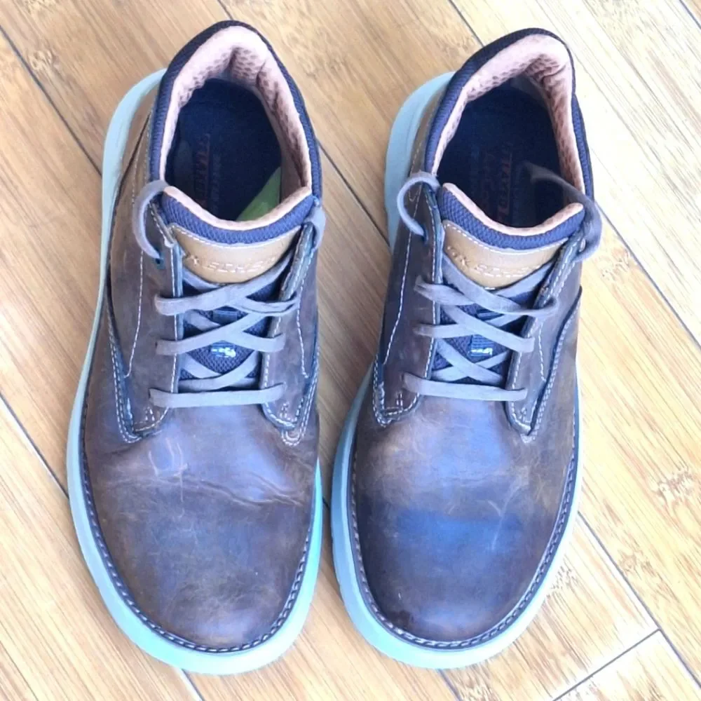 Skechers Streetwear Doveno Molens Chukka LaceUp Boot Lightweight Brown Leather 7